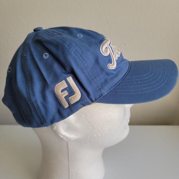 Titleist FootJoy FJ Golf Strapback Hat Cap Logo Blue Tan Adjustable Men - Picture 5 of 10